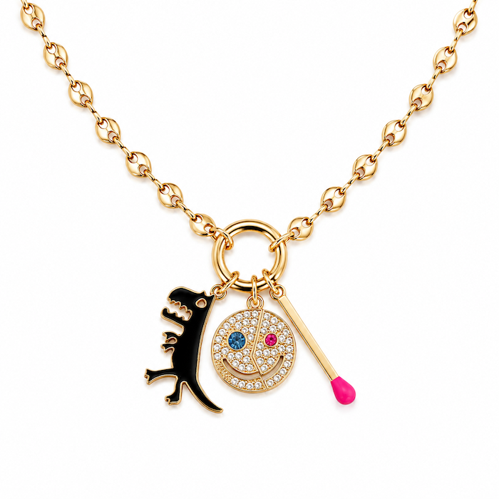 Pignose -Single Carabiner Charm Necklace Bundle – (Chain + 5 Charms) - TT LIVE