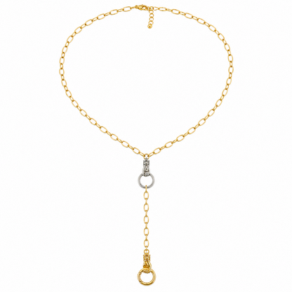 Double Hand - Lariat Necklace (Chain + 5 Charms) - TT PICK CHARMS  LIVE