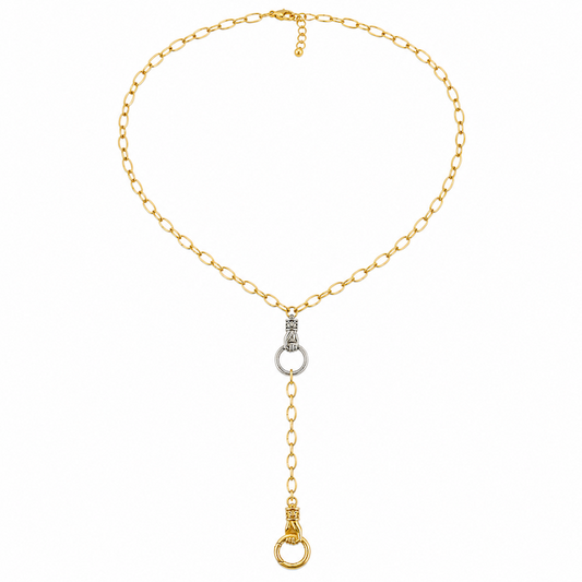 Double Hand - Lariat Necklace (Chain + 5 Charms) - TT PICK CHARMS  LIVE
