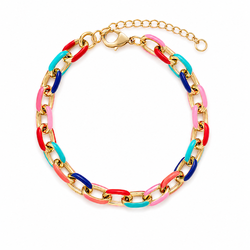 Lux Enamel Bracelet Bundle GOLD - (Chain + 4 Charms) TT LIVE