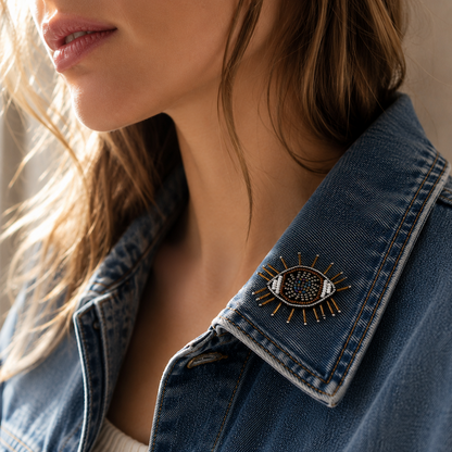 Beaded Evil Eye Brooch (CORE COLLECTION)