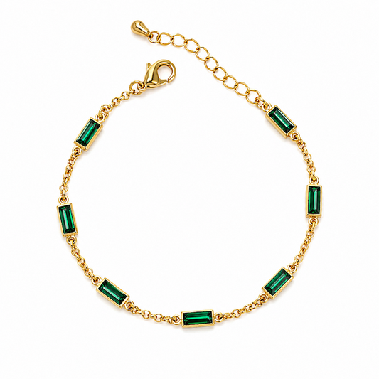 Petite Emerald Crystal Bracelet Bundle - (Chain + 4 Charms) TT LIVE