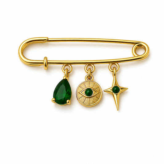Emerald Crystal Talisman Brooch (CORE COLLECTION)