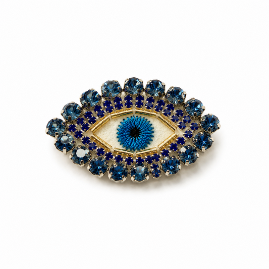 Blue Evil Eye Crystal Patch Brooch (CORE COLLECTION)