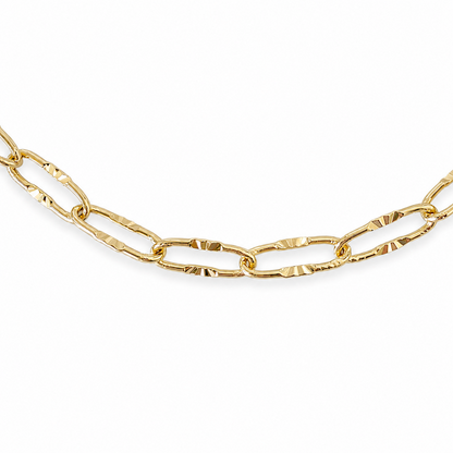 Textured LONG Gold Paperclip Necklace Bundle - (Chain + 6 Charms) TT LIVE