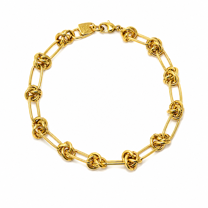 GOLD Lovet Knot Link BRACELET Bundle - (Chain + 4 Charms) TT LIVE