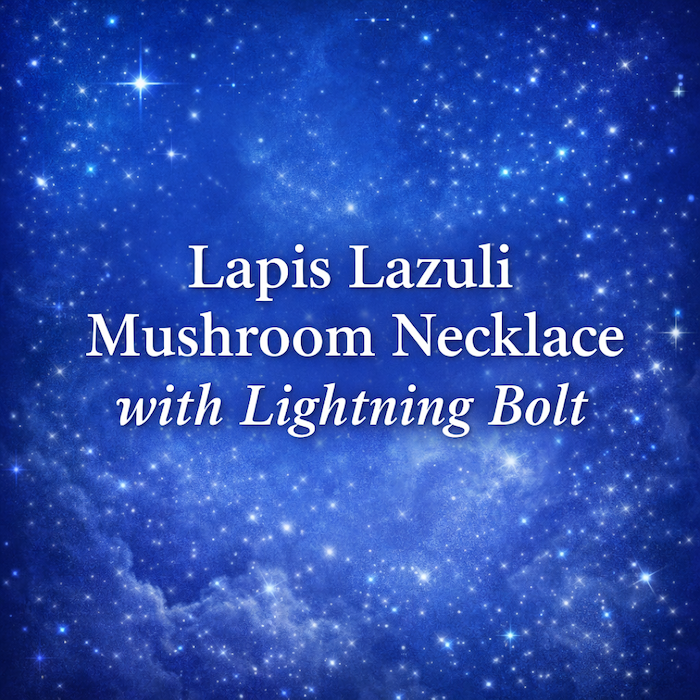 Lapis Lazuli Mushroom Necklace-Lightning Bolt Lariat (Awakening Current)