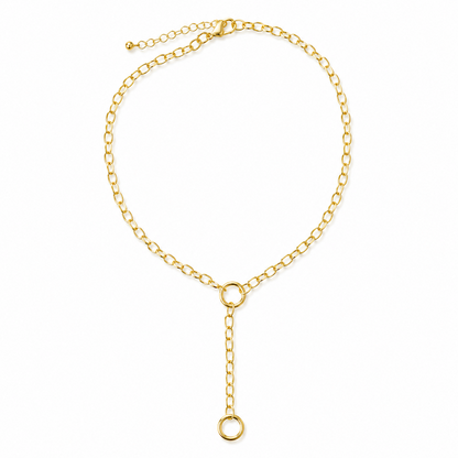 Double Carabiner - Lariat Necklace (Chain + 6 Charms) - TT PICK CHARMS  LIVE