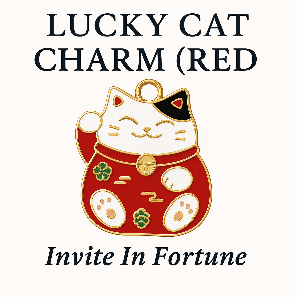 Lucky Cat Charm RED – Invite In Fortune