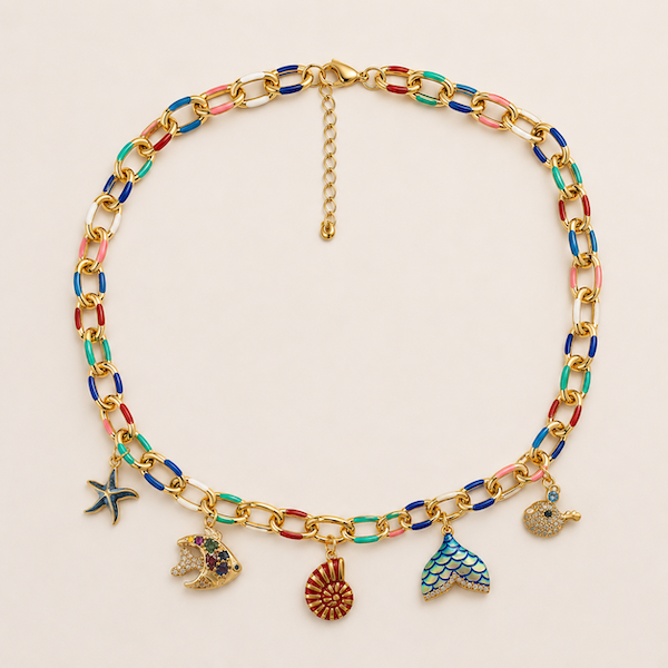 Lux Enamel Necklace Bundle (5 Charms)