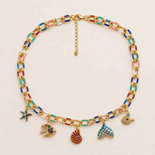 Lux Enamel Necklace Bundle (5 Charms)