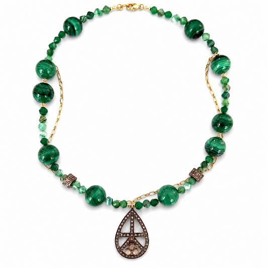 Born to Reign - Diamond Malachite Necklace (STUDIO COLLECTION)