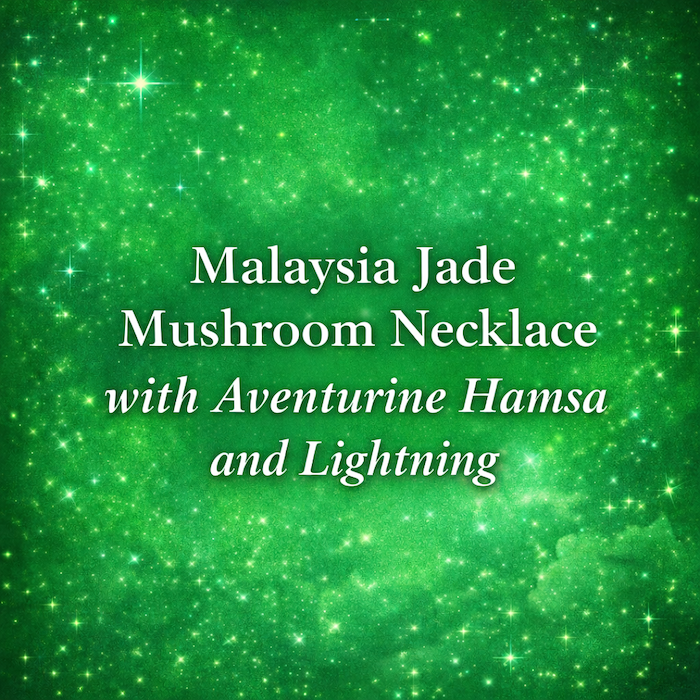 Malaysia Jade Mushroom Necklace-Aventurine Hamsa (Lucky Expansion)