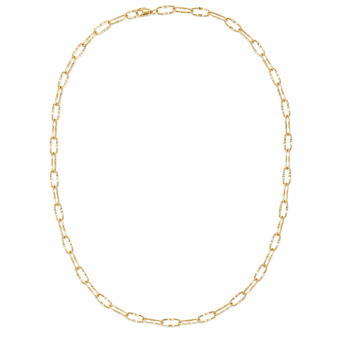 Textured LONG Gold Paperclip Necklace Bundle - (Chain + 6 Charms) TT LIVE