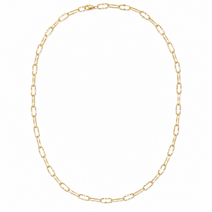Textured LONG Gold Paperclip Necklace Bundle - (Chain + 6 Charms) TT LIVE