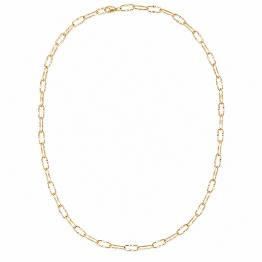 Textured LONG Gold Paperclip Necklace Bundle - (Chain + 6 Charms) TT LIVE