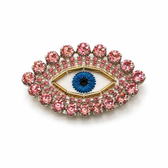 Pink Evil Eye Crystal Brooch (CORE COLLECTION)