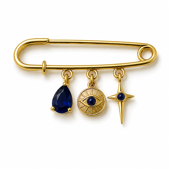 Sapphire Crystal Talisman Brooch (CORE COLLECTION)