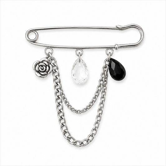 Crystal Noir Garden Brooch (CORE COLLECTION)