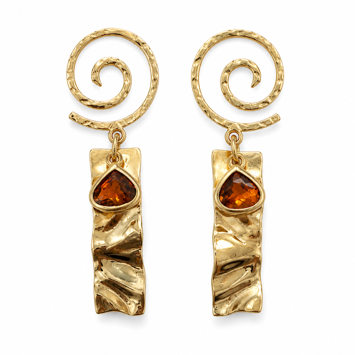 Hammered Spiral Twist Earrings (CORE COLLECTION)