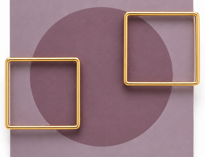 SQUARE Charm Holder Clips (Set of 2) GOLD