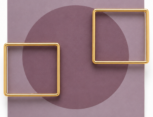 SQUARE Charm Holder Clips (Set of 2) GOLD
