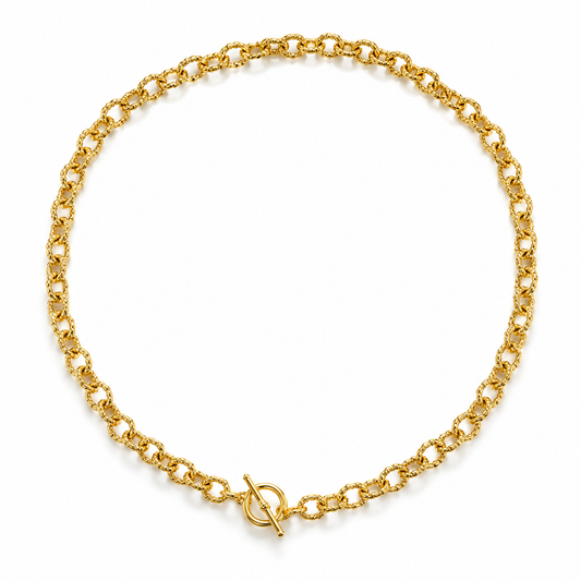 Textured Toggle Necklace GOLD Bundle (5 Charms)