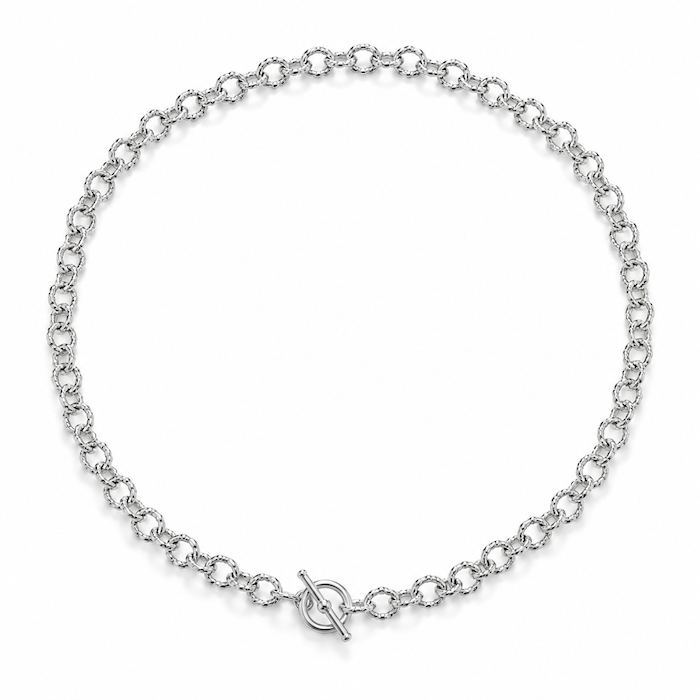 Textured Toggle Necklace SILVER Bundle (5 Charms)