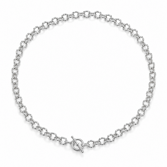 Textured Toggle Necklace SILVER Bundle (5 Charms)