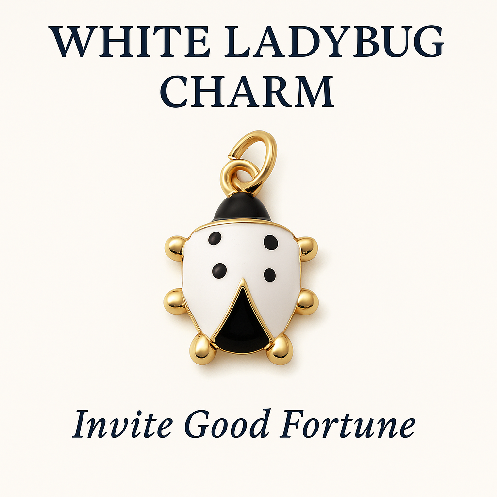 White Ladybug Charm - Invite Good Fortune